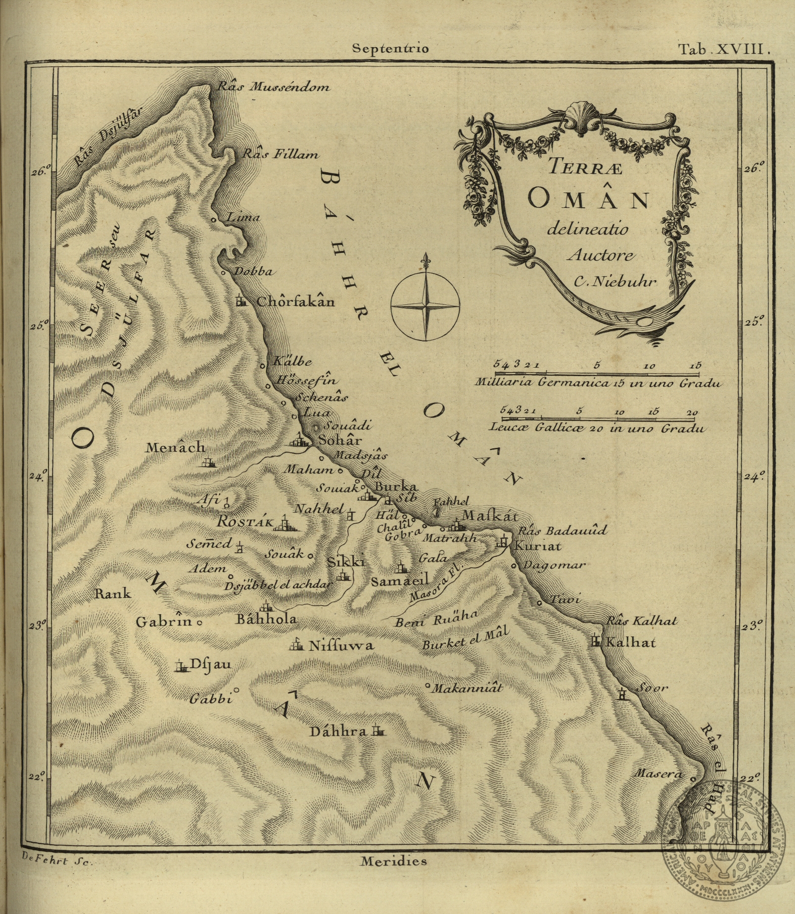 Terre Oman delineatio auctore C. Niebuhr